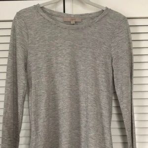 LOFT Striped Grey Long Sleeve Tee Size XS